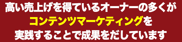 高い売上げを得ているオーナーの多くが コンテンツマーケティングを実践することで成果をだしています