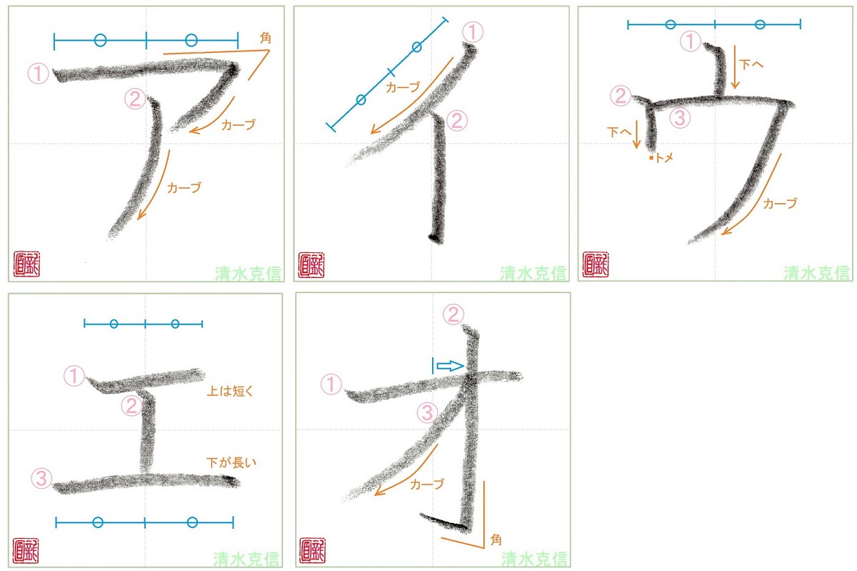 ※ア行『アイウエオ』の書き方