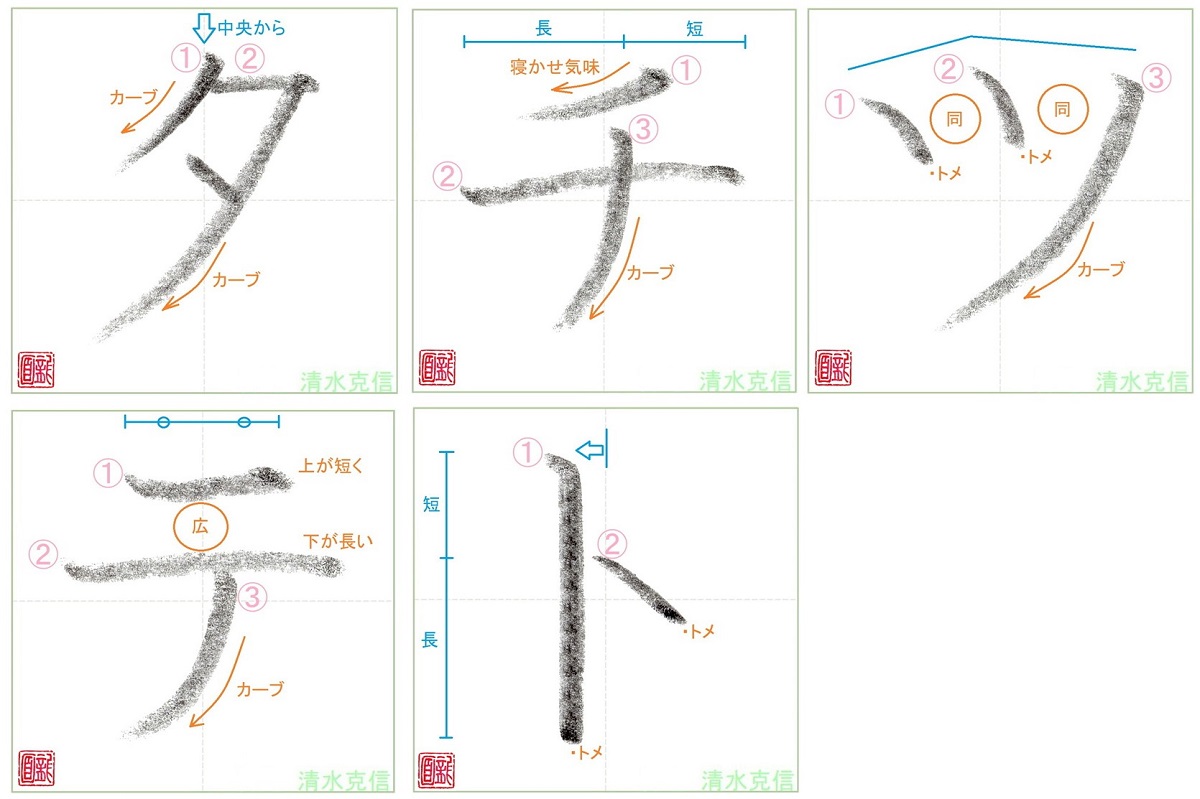 ※タ行『タチツテト』の書き方